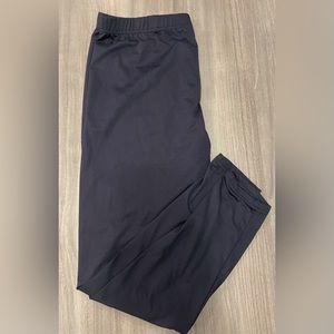 Womens juniors plus XXL 2X fleece lined leggings navy blue